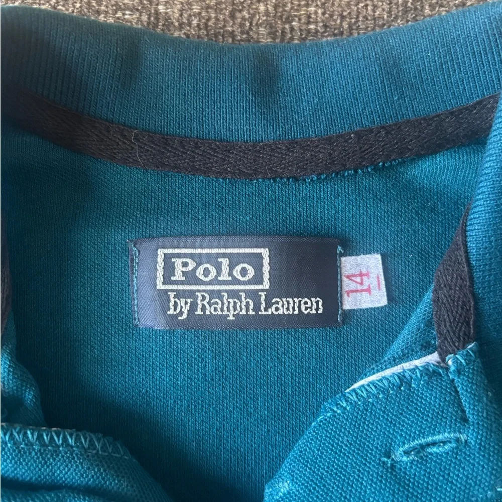 Ralph Lauren Boys Teal Blue Polo Shirt with Embroidered Pony